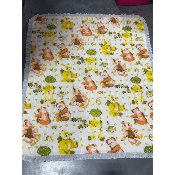 Colorful Teddy Bears and Baby Toys, Baby Blanket, Cute Animals, Dotted, - Picture 2 of 5